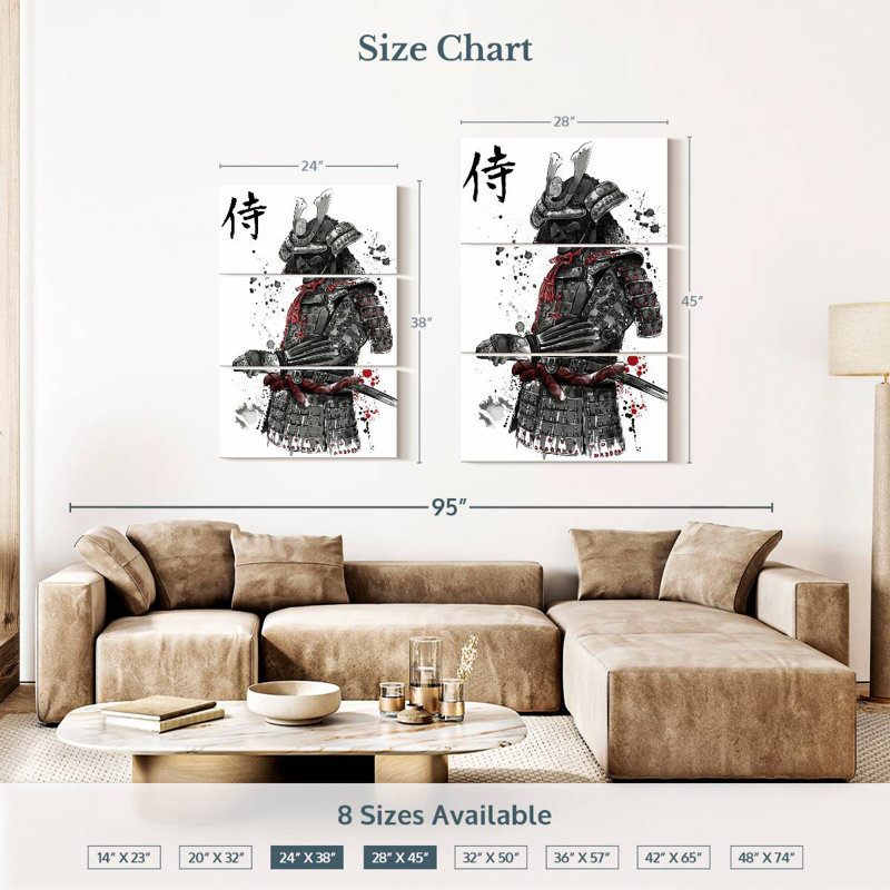 Mait Samurai Sumi-E, 38" H x 24" W