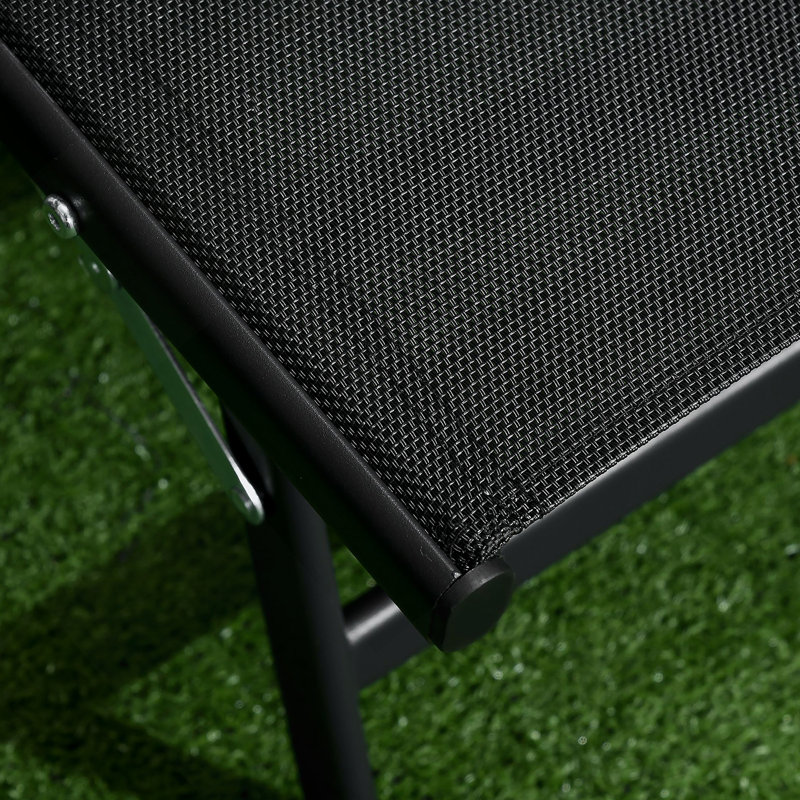 Chaise longue d'extérieur Outsunny, ensemble de 2 pièces avec roulettes et 5 positions réglables pour le patio, la plage, la cour, la piscine, noir