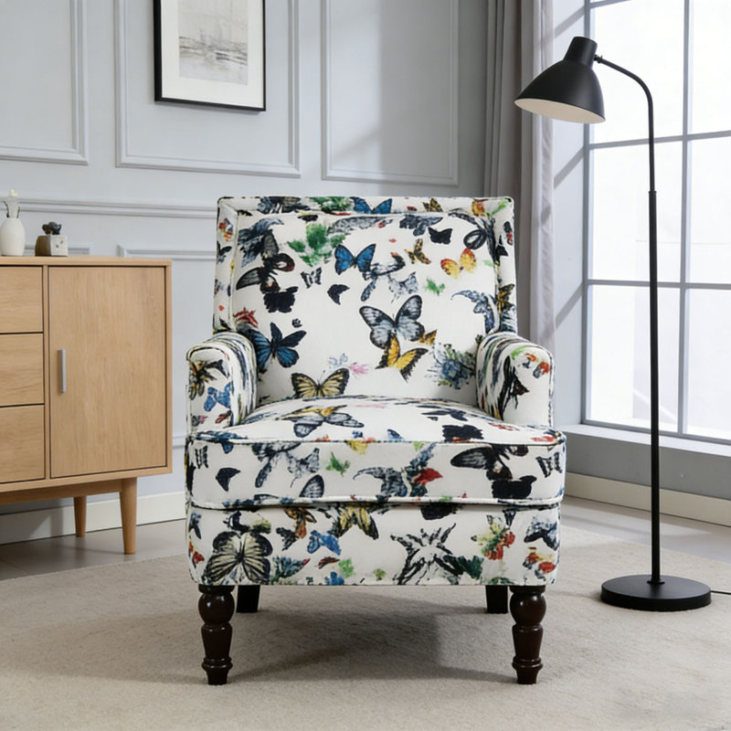 Chaise d'appoint rembourrée, Blanc