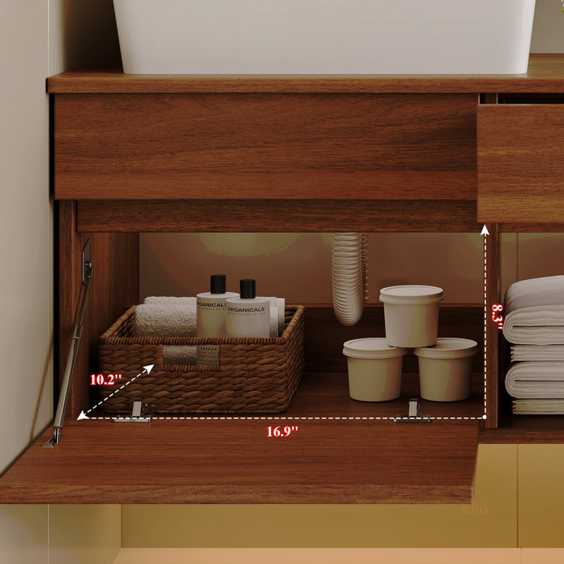 Petit meuble-lavabo flottant simple 31,5 pouces avec lavabo