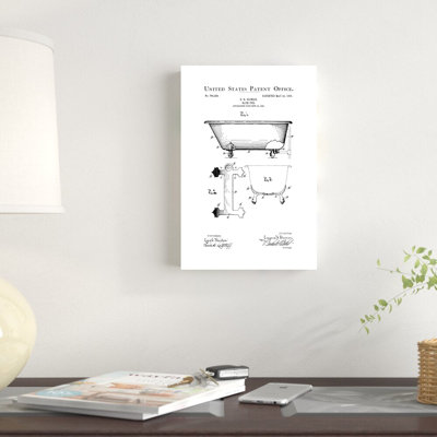 «Bath Time Patents I» par Studio W - reproduction sur toile tendue