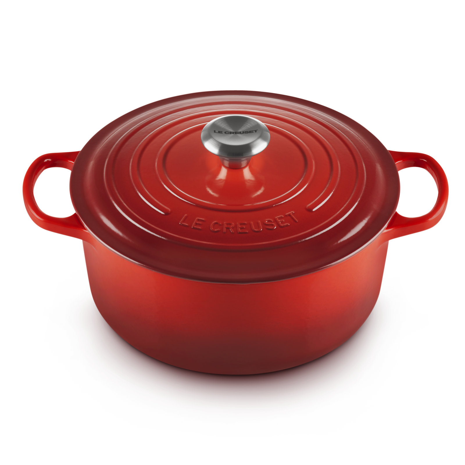 Le Creuset Signature Enameled Cast Iron Round Dutch Oven with Lid, 4.5 quarts, Cerise