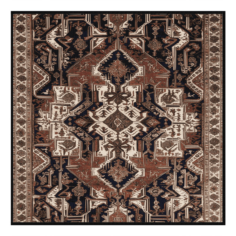 Tapis brun lavable à la machine, Carré 3 pi