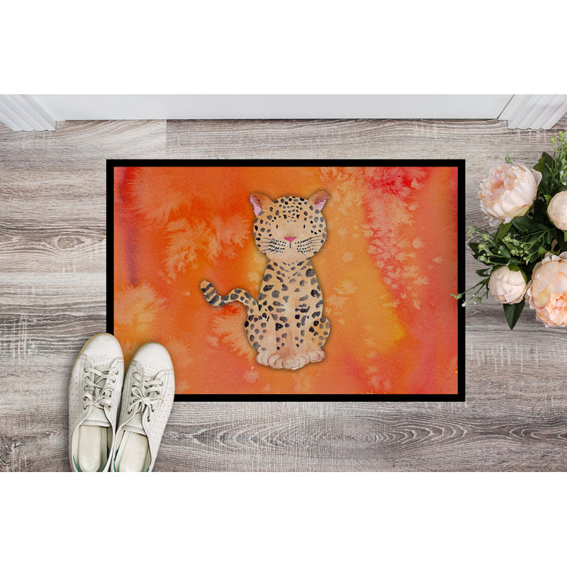 Tapis de porte pour l’extérieur antidérapant en aquarelle, Rectangulaire : 18 po x 27 po