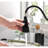 Matte Black Stainless Steel Touch Kitchen Faucet With Pull-Down , 360-Degree Rotating Spray Head For Comprehensive Sink Cleaning System, Corrosion Resistance And Rust Proofing, Convenient Water-544760496