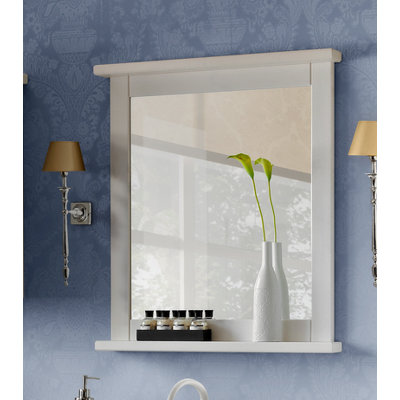 Bradlee Flat Wall Mirror with Shelves
