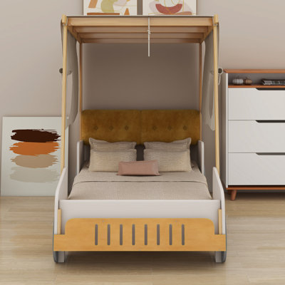 Wood Car Bed with Pillow