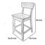 Tabouret de comptoir à dossier incurvé en bois avec dossier découpé