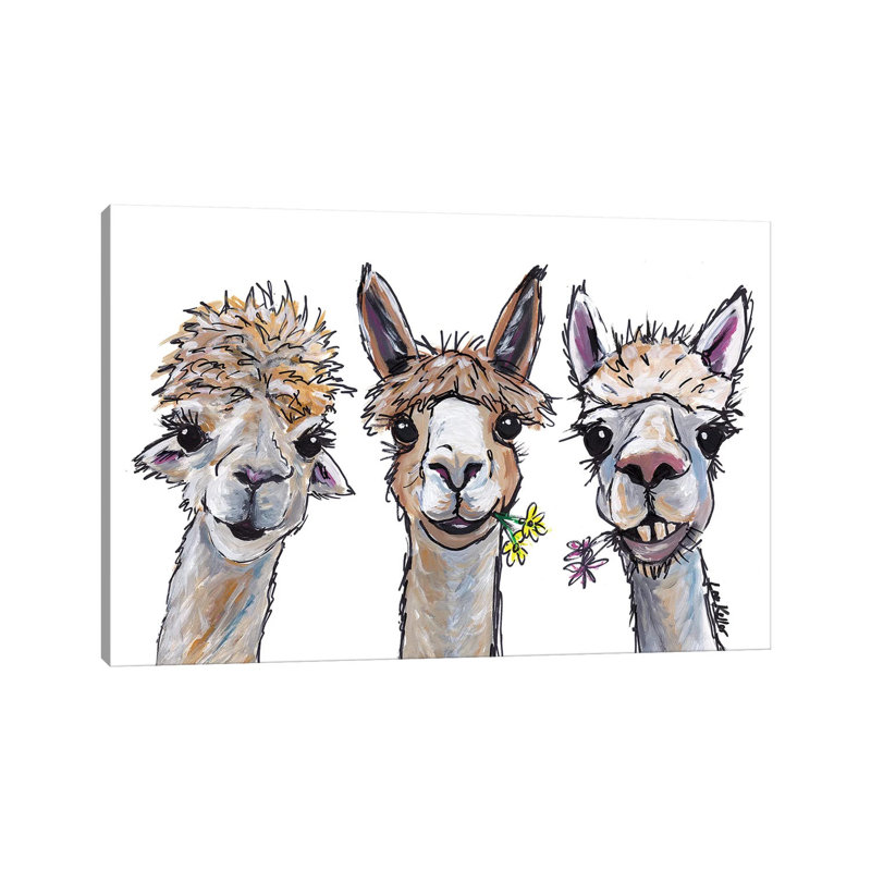 Alpacas Trio II - Wrapped Canvas Painting, 101.6 cm H x 66.04 cm W x 3.175 cm D
