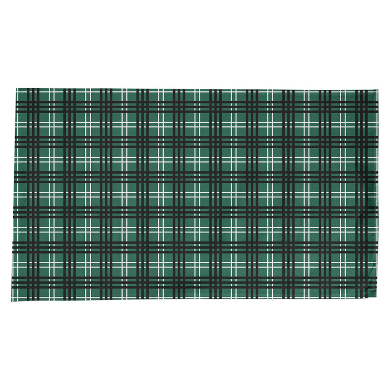 Nappe en mélange de coton à carreaux, Vert Gotham / blanc / noir furtif