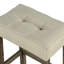Table de salle à manger transitionnelle 3 pièces avec table en bois d'hévéa, 2 tabourets et coussins, tabourets de table brun brun de 42 po, style contemporain