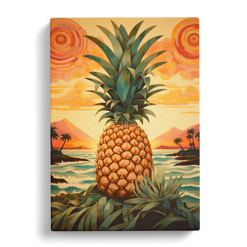 Pineapple Deco - Wrapped Canvas, 76cm H x 50cm W x 3cm D