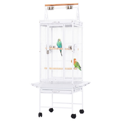 Large Bird Cage with Top Playground, Metal Bird Cage for Parrots, Cockatiels, Budgies