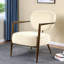 Chaises d'appoint confortables, chaise longue moderne en tissu blanc pour la maison