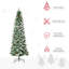 Arbre de Noël artificiel pré-éclairé enneigé avec branches réalistes, 460 lumières DEL, pommes de pin, baies rouges et 1298 pointes-521669909