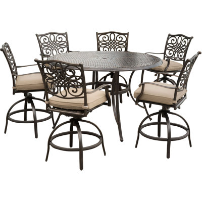 Carleton 6 - Person Patio Dining Set with Round Table , Cushions Included