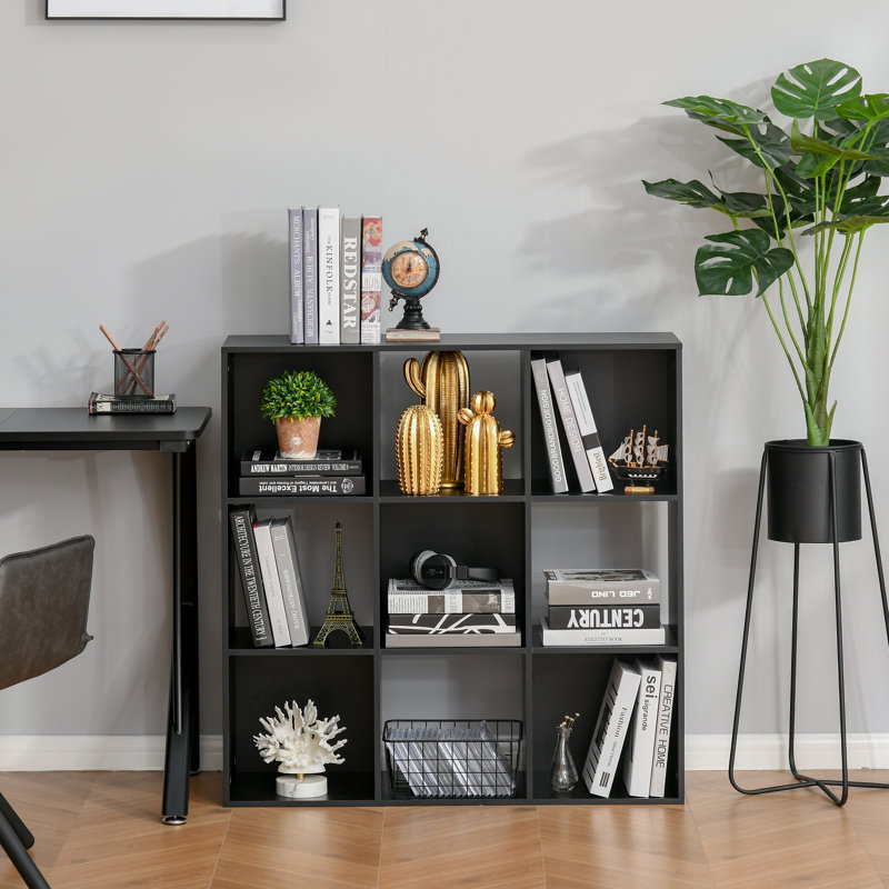 Gonzalez 91.5cm H x 91.5cm W Cube Bookcase, Black