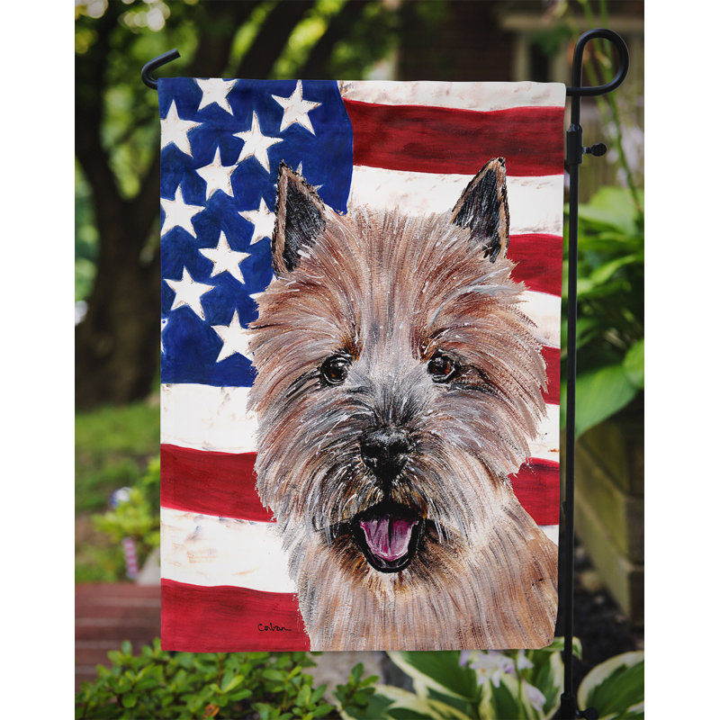 2 côtés en polyester de 2 côtés american drapeau de jardin, Norwich Terrier 4