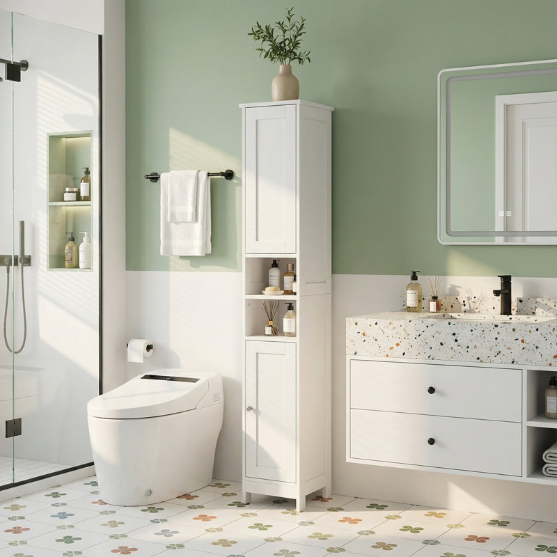 Freestanding Bathroom Cabinet with Adjustable Shelve