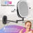 Darianny Black Metal Oval LED Lighted Magnifying Wall Mounted Vanity Bathroom Makeup Mirror-1090195382