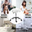 Tabouret de salon roulant crème blanc
