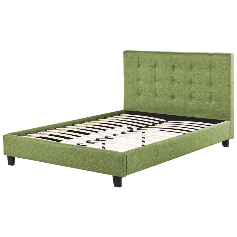 Lundys Upholstered Bed, Green, Double (4'6)