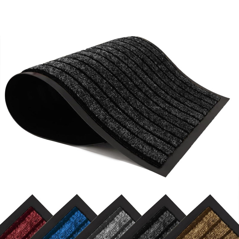 Heavy Duty PVC Rubber Door Mat – Non-Slip Indoor/Outdoor Entrance, Hallway & Kitchen Floor Mat , 50cm W x 80cm L, Black
