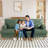 87-inch Corduroy Sofa with 3 Seats, No Tool Assembly,Solid Wood Frame and Solid Wood Legs-Green-96382852