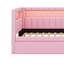 Lit plateforme simple tapissier avec ports USB, ceinture à DEL et lit gigogne-389472764