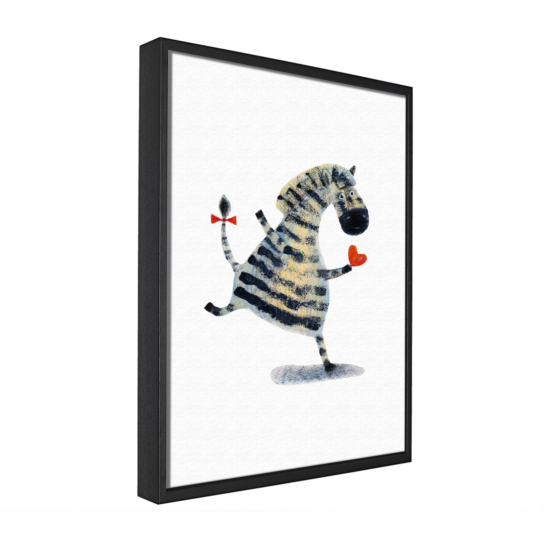 Tanzendes Zebra Liebe - Einzelner Bilderrahmen Grafik auf Leinwand