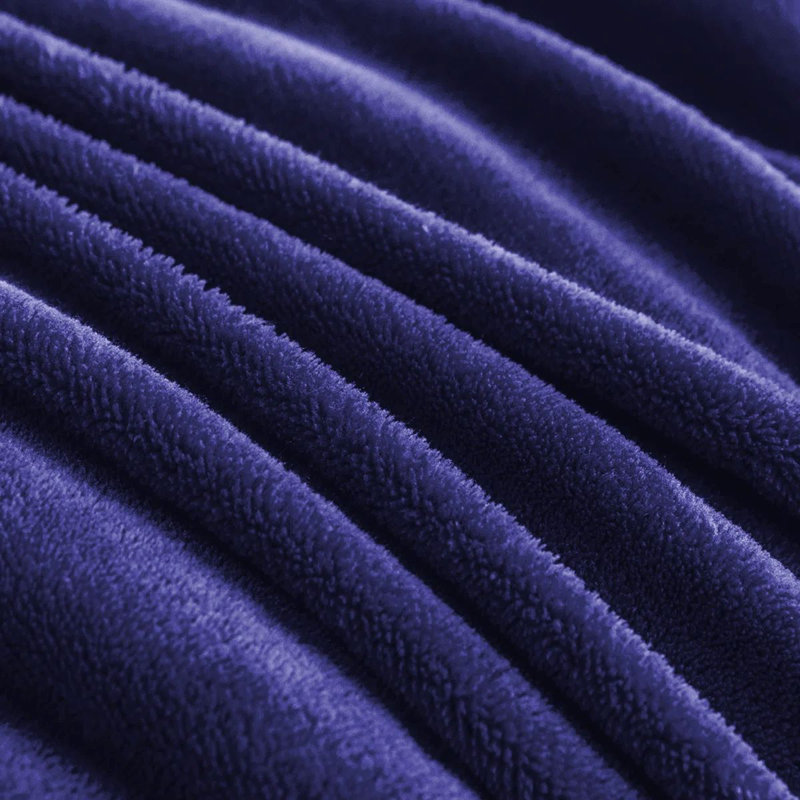 Joyan Extra Soft Sherpa Fleece Dual Sided Blanket, Navy, Double
