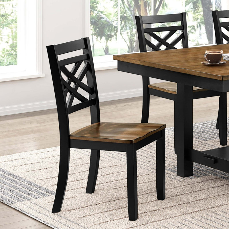 2-Tone Dining Chairs Set Of 2 Modern Farmhouse Wooden Furniture
