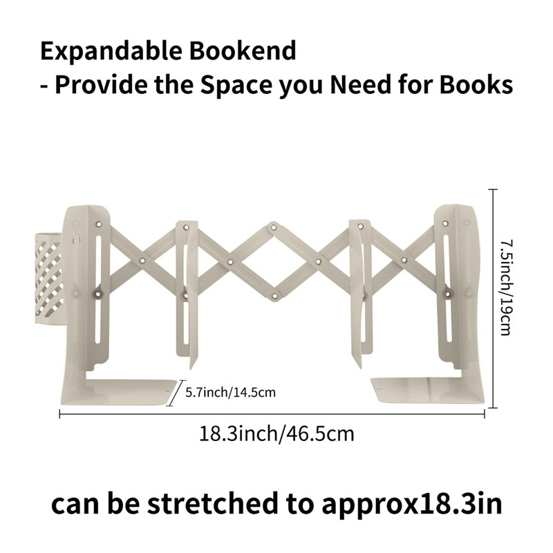 Metal Bookend, Beige