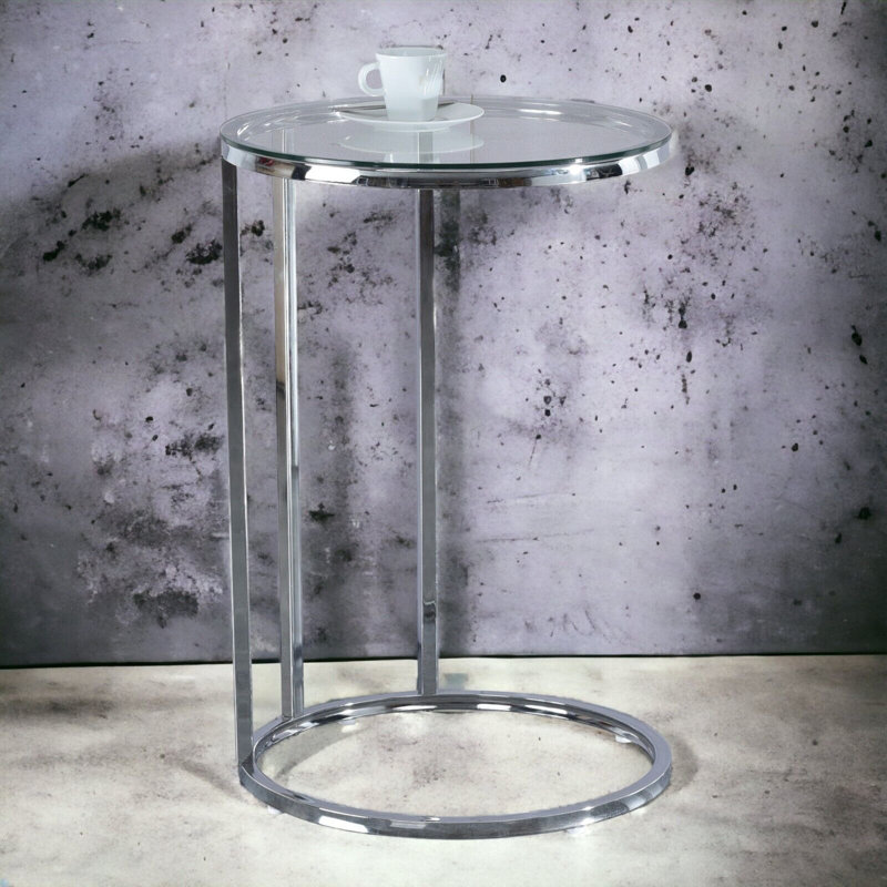 Heston C Table, Clear , Sliver