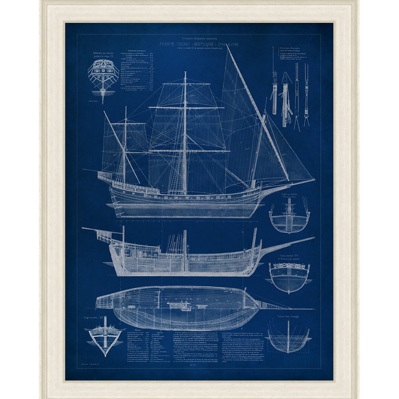 « ship blueprint i », impression encadrée