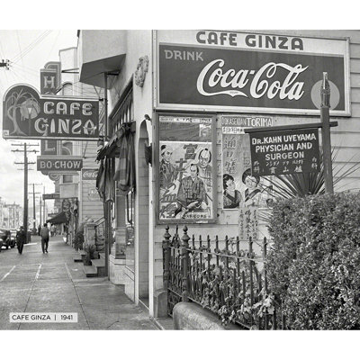 Café Ginza, historique de San Francisco - reproduction de photo sur toile tendue
