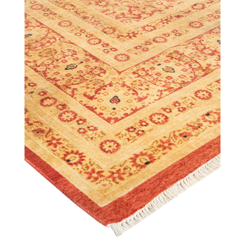 Tapis unique rouille noué à la main de 6 pi 3 po x 9 pi 2 po Keenan