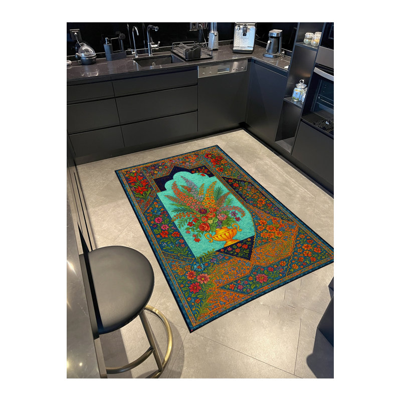 Tapis tissé bleu marine Mosso, 2'6" x 4'11"
