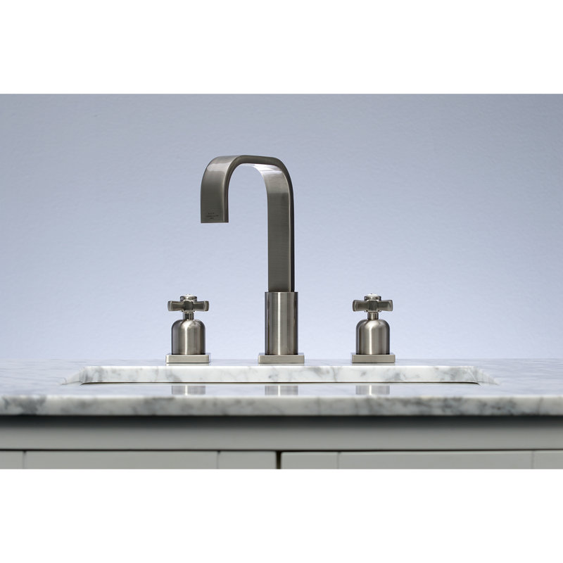 Kingston Brass Millennium Two-Handle 3-Hole Deck Mount Widespread Bathroom Faucet with Retail Pop-Up Drain