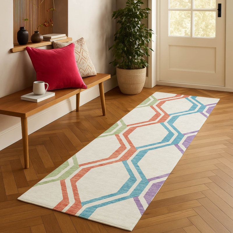 Machine Washable Indoor/Outdoor Chantille ACN2326 Mid-Century Modern Rug, Runner 2'3" x 7'6"