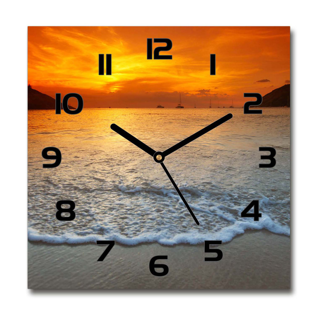 Analoge Wanduhr Jessalin Sunset Sea 60 cm Geräuschlos