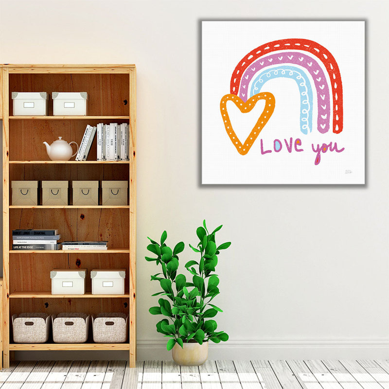 «Love You Rainbow», reproduction d'art sur toile, H 24 po x l 24 po