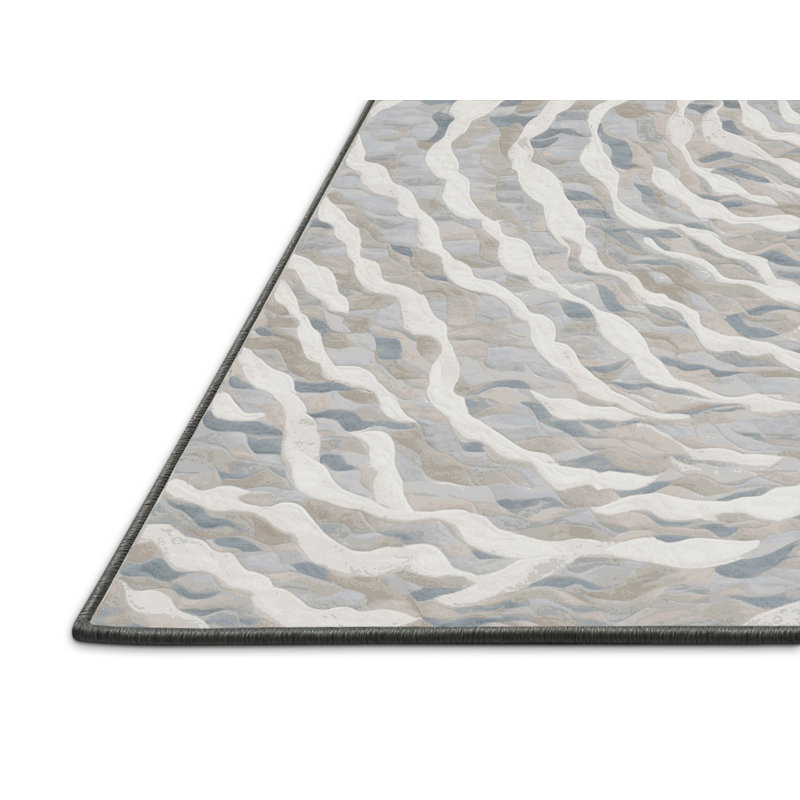Tapis gris soyeux et moelleux, Rectangle 6 pi x 9 pi