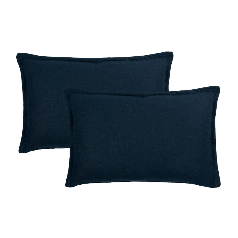 Coussin en lin Frisco, Bleu foncé