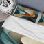 Teal Abstract Vintage Elegant Wave - Ensemble de housse de couette Abstract - Microfibre de polyester-110398065