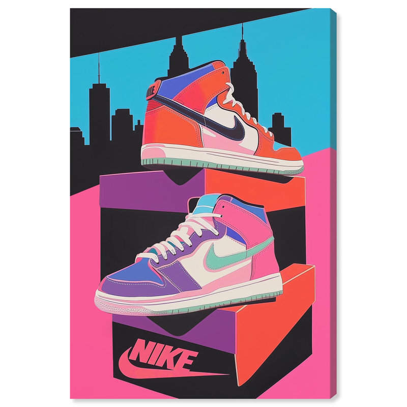Décoration murale City Sneaker par Art Remedy, Toile tendue, H 24 po x l 16 po