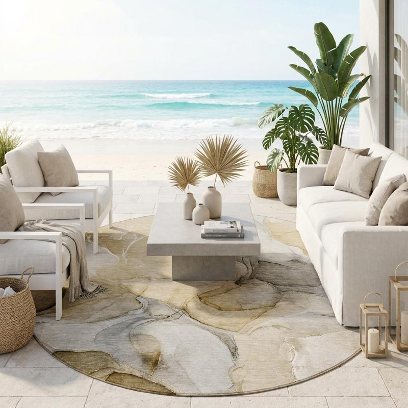 Tapis d'intérieur rond 8 po