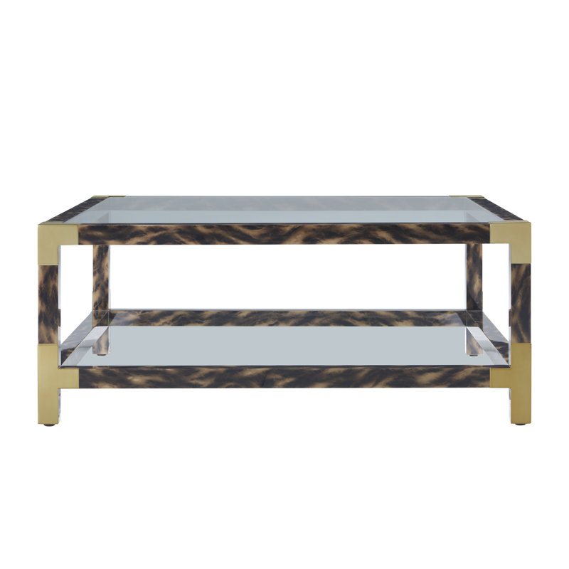 Arakan Glass Cocktail Table, 18" H x 44" W x 44" D