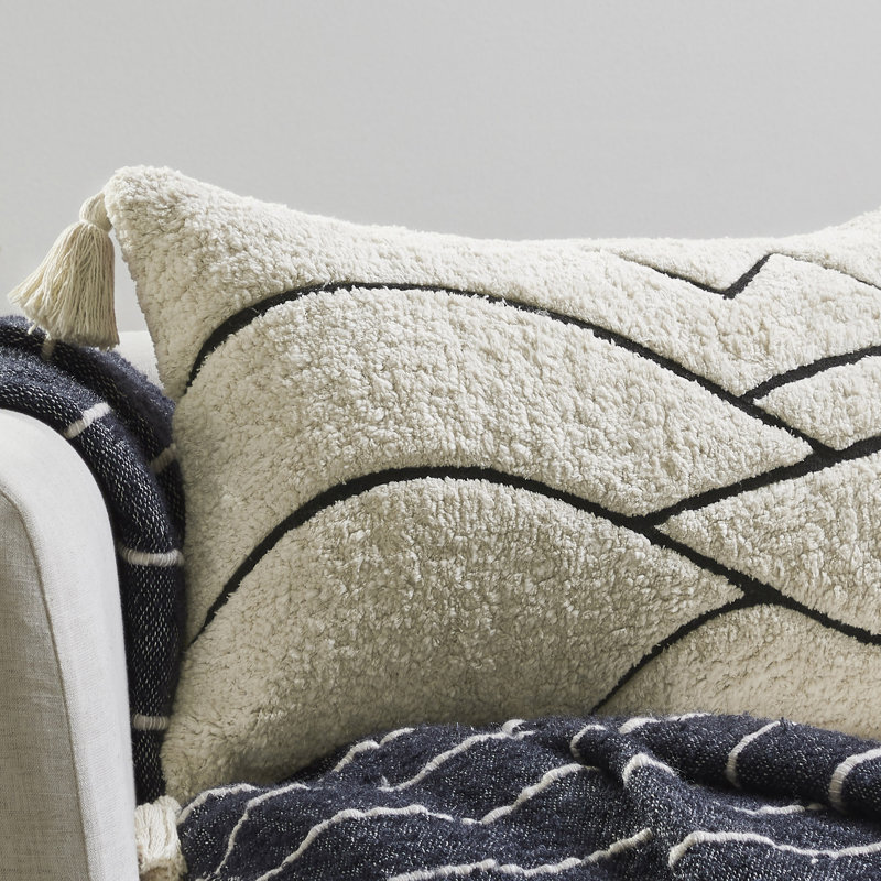 Tufted Cotton Decorative Throw Pillow Cover with Zipper, Set of 2