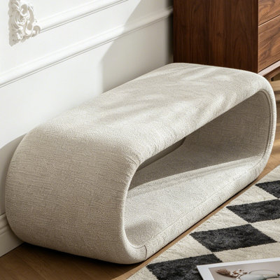 Banc d'entrée courbé de 52 po, convenant à la chambre à coucher et au salon